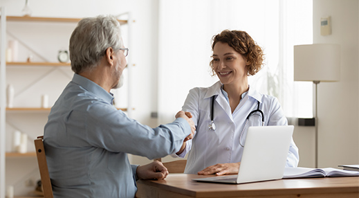 Doctor meeting with patient